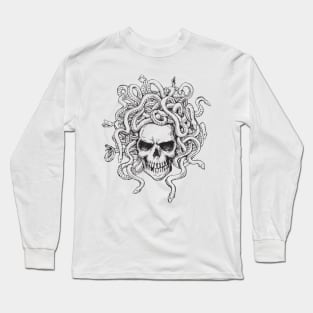 skull snake hair Long Sleeve T-Shirt